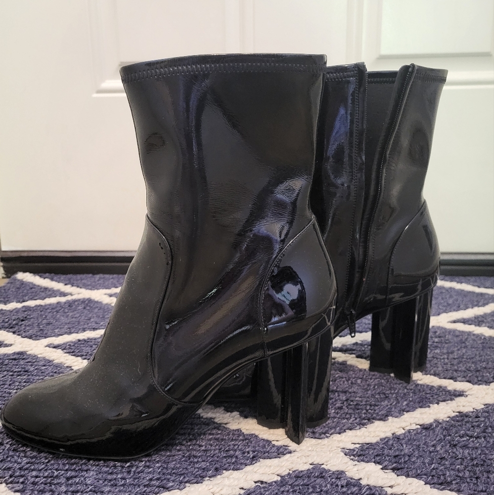 Louis Vuitton Black Patent Silhouette Uniform Boots